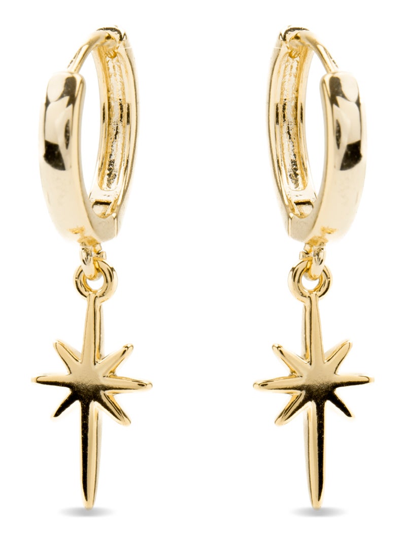 Boucles d'oreilles Luxenter plaqué or jaune 18 carats avec zircon cubique étincelant - Mandra Blanc - Kiabi