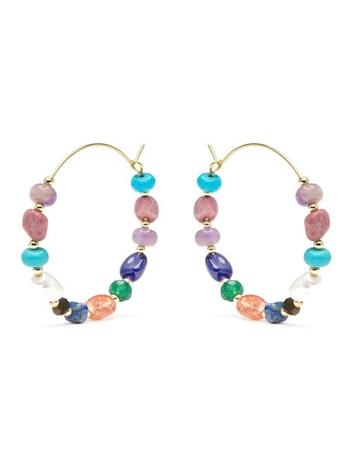 Boucles d'oreilles Luxenter plaqué or jaune 18 carats et perle blanche - Umavi - Kiabi