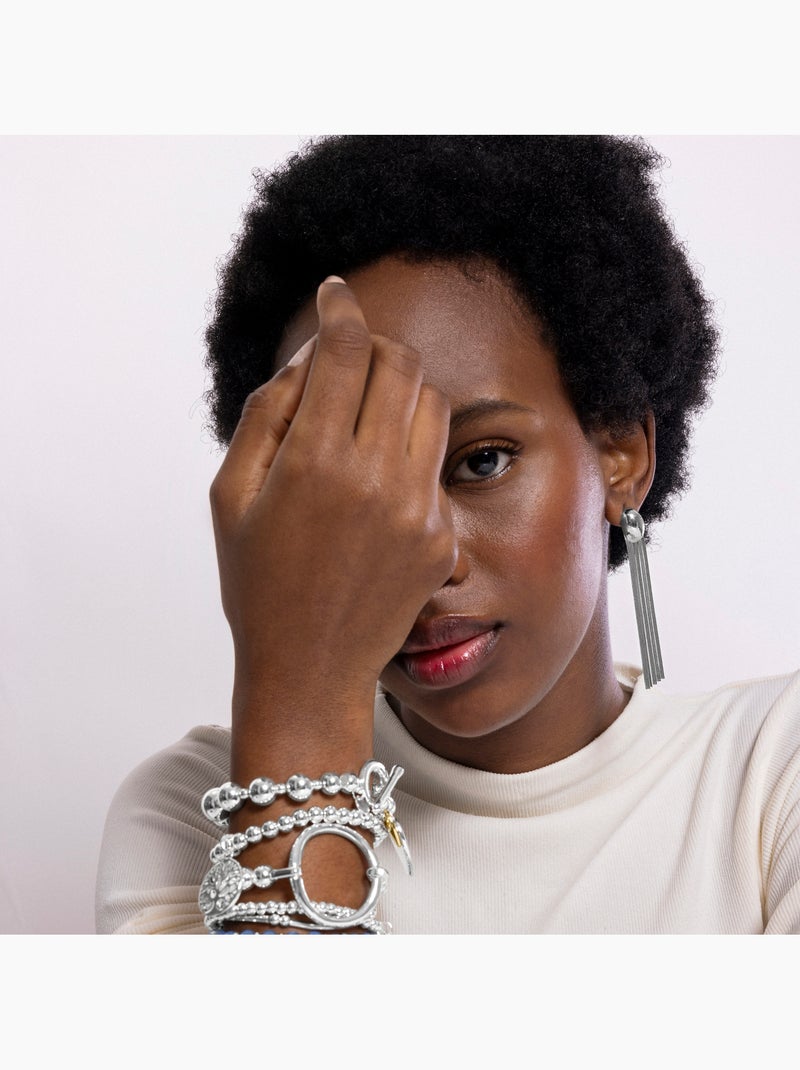 Boucles d'oreilles Luxenter rhodiées - Dakne Gris - Kiabi