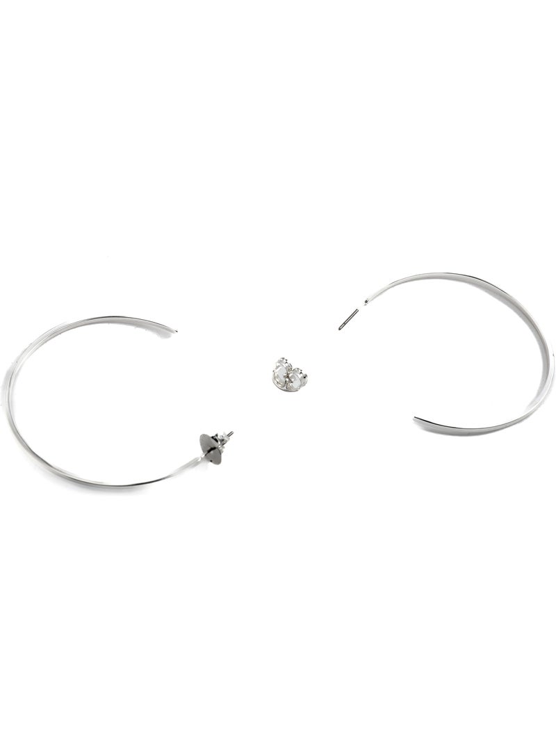 Boucles d'oreilles Luxenter rhodiées - Erkang Gris - Kiabi