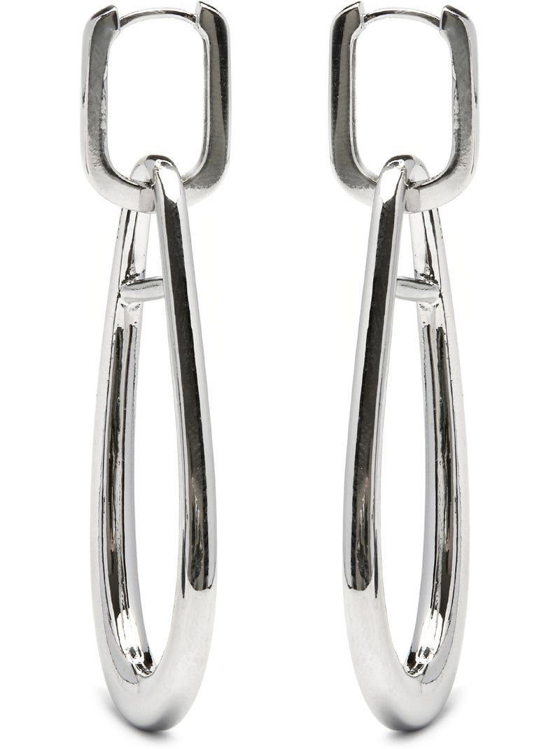 Boucles d'oreilles Luxenter rhodiées - Salsah Gris - Kiabi