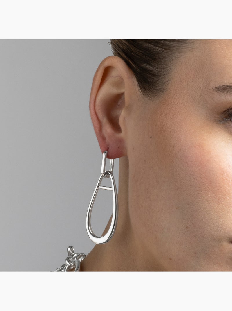 Boucles d'oreilles Luxenter rhodiées - Salsah Gris - Kiabi