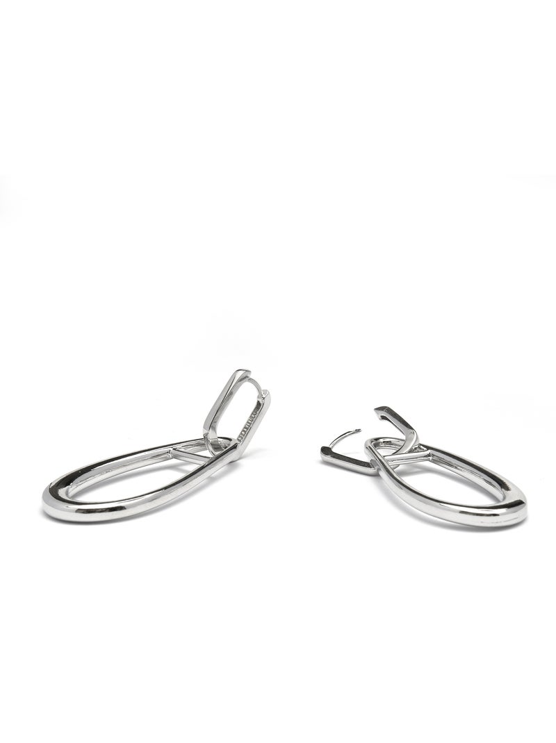 Boucles d'oreilles Luxenter rhodiées - Salsah Gris - Kiabi