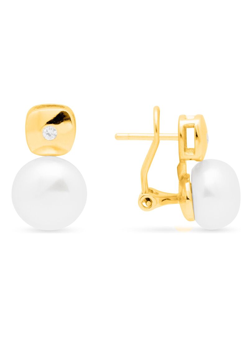 Boucles d'oreilles argent 925 perle de culture de chine