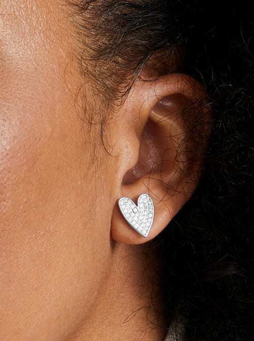 Boucles d'oreilles Luxenter Shinaz avec zircon cubique brillant plaqué rhodium - Kiabi
