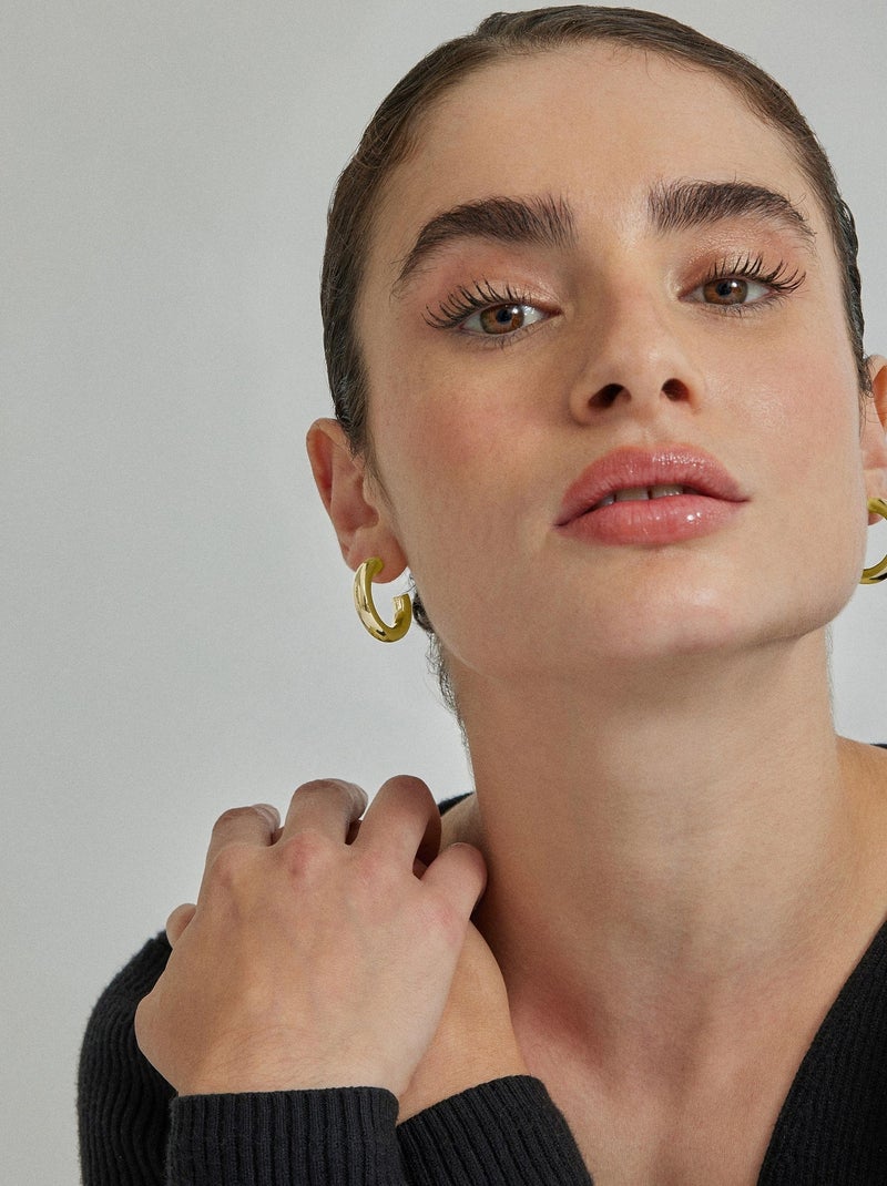 Boucles d'oreilles Luxenter Shiwa finies en plaqué or jaune 18K Doré/or - Kiabi