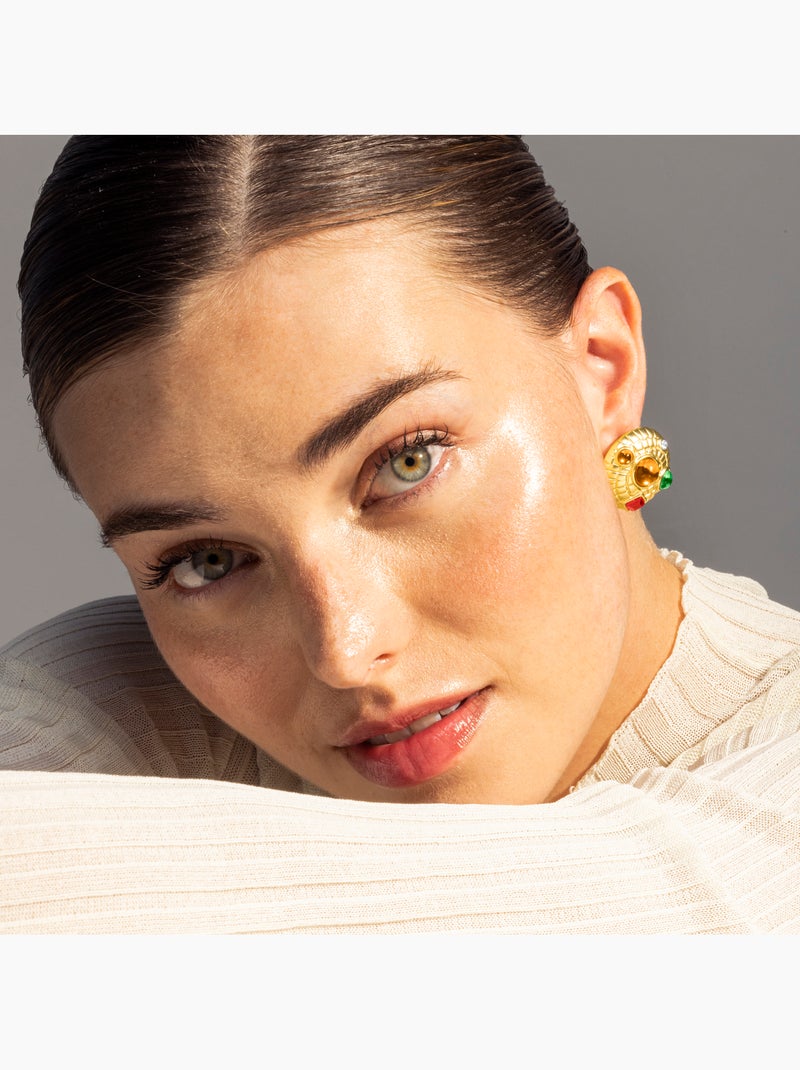 Boucles d'oreilles Luxenter Shurax et plaqué or 18k Multicolore - Kiabi