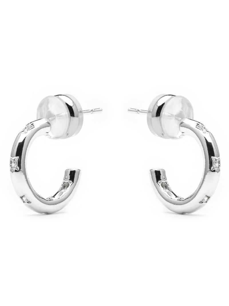 Boucles d'oreilles Luxenter Sisah finition argentée Blanc - Kiabi