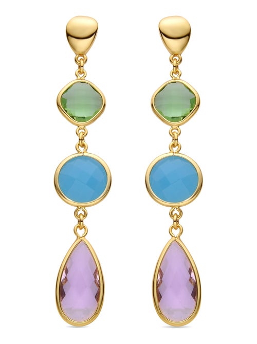 Boucles d'oreilles Luxenter Sitin et plaqué or 18k - Kiabi