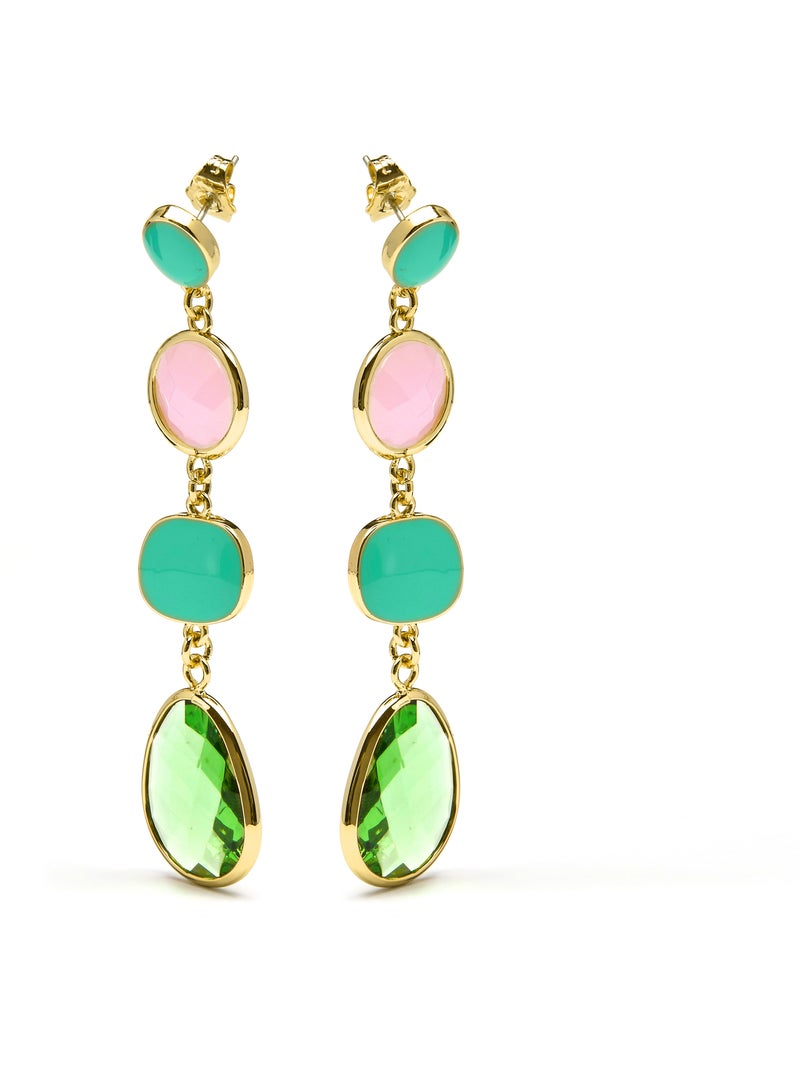 Boucles d'oreilles Luxenter Sitin et plaqué or 18k Multicolore - Kiabi