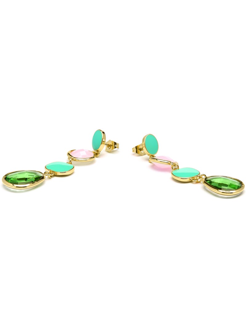 Boucles d'oreilles Luxenter Sitin et plaqué or 18k Multicolore - Kiabi