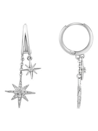 Boucles d'oreilles Luxenter Star rhodiées
