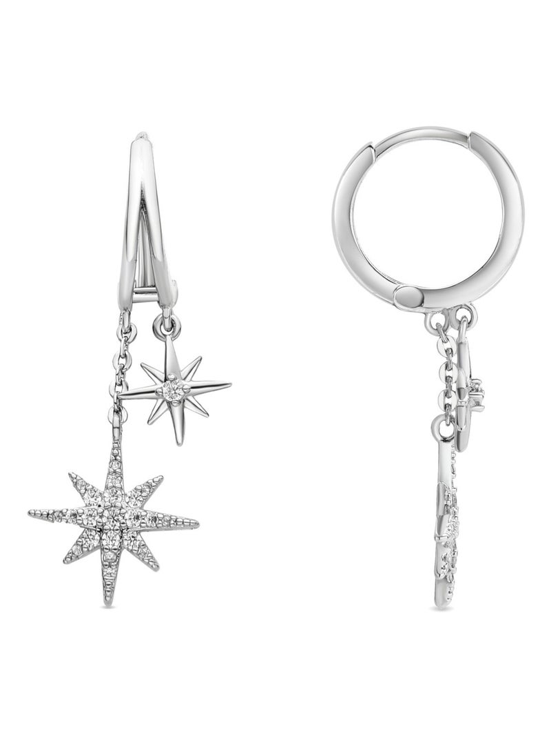 Boucles d'oreilles Luxenter Star rhodiées Argent - Kiabi