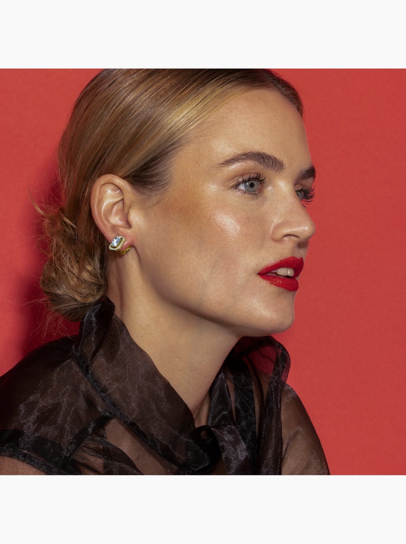 Boucles d'oreilles Luxenter Surin et plaqué or 18k Blanc - Kiabi