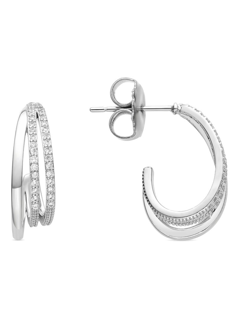 Boucles d'oreilles Luxenter Taiky rhodiées Argent - Kiabi