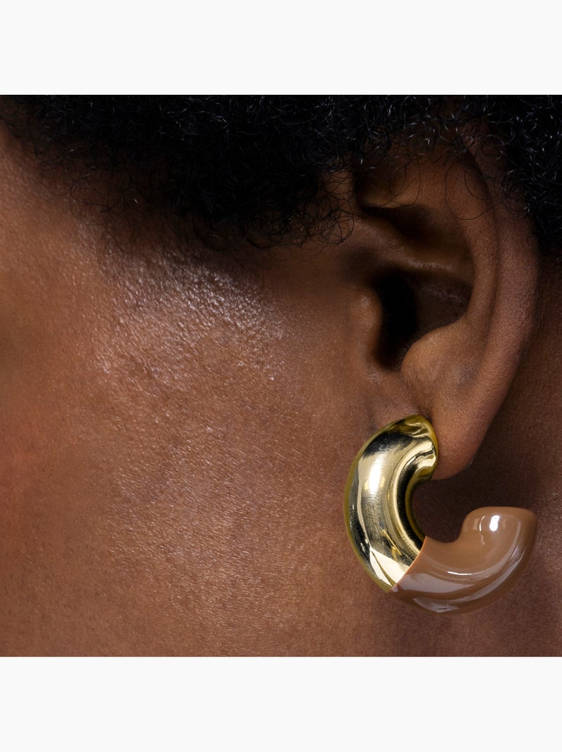 Boucles d'oreilles Luxenter Tayris et plaqué or 18k Noir - Kiabi