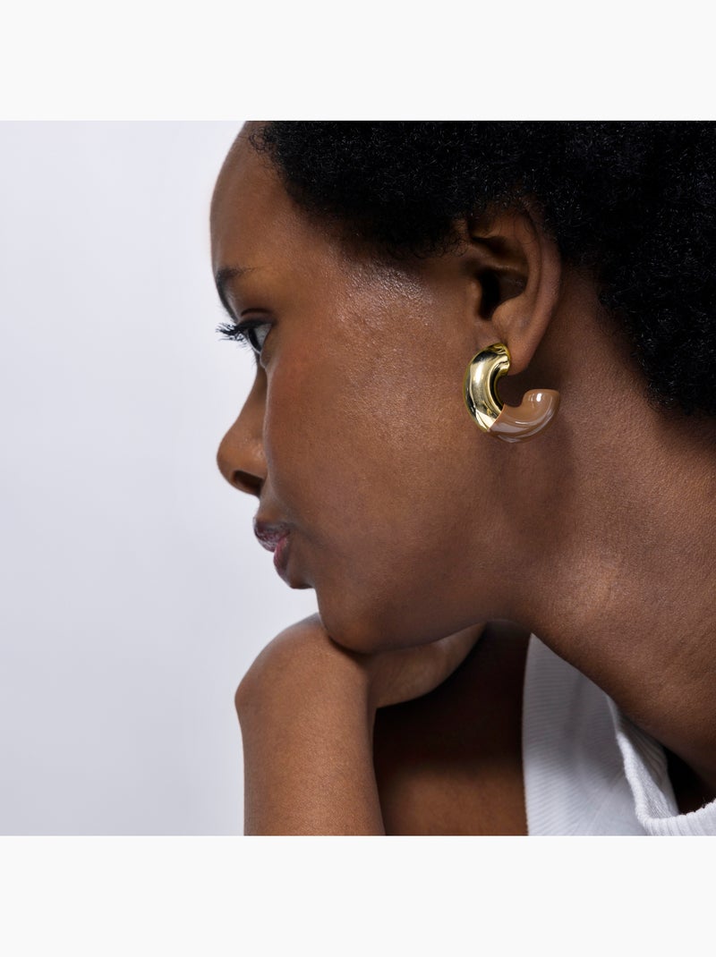 Boucles d'oreilles Luxenter Tayris et plaqué or 18k Noir - Kiabi