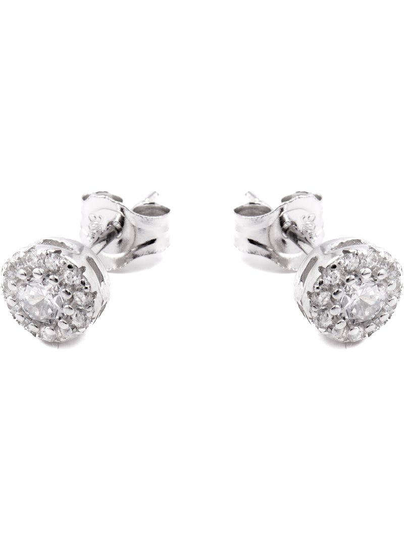 Boucles d'oreilles Luxenter Thib en argent 925 et zirconium brillant plaqué rhodium Argent - Kiabi