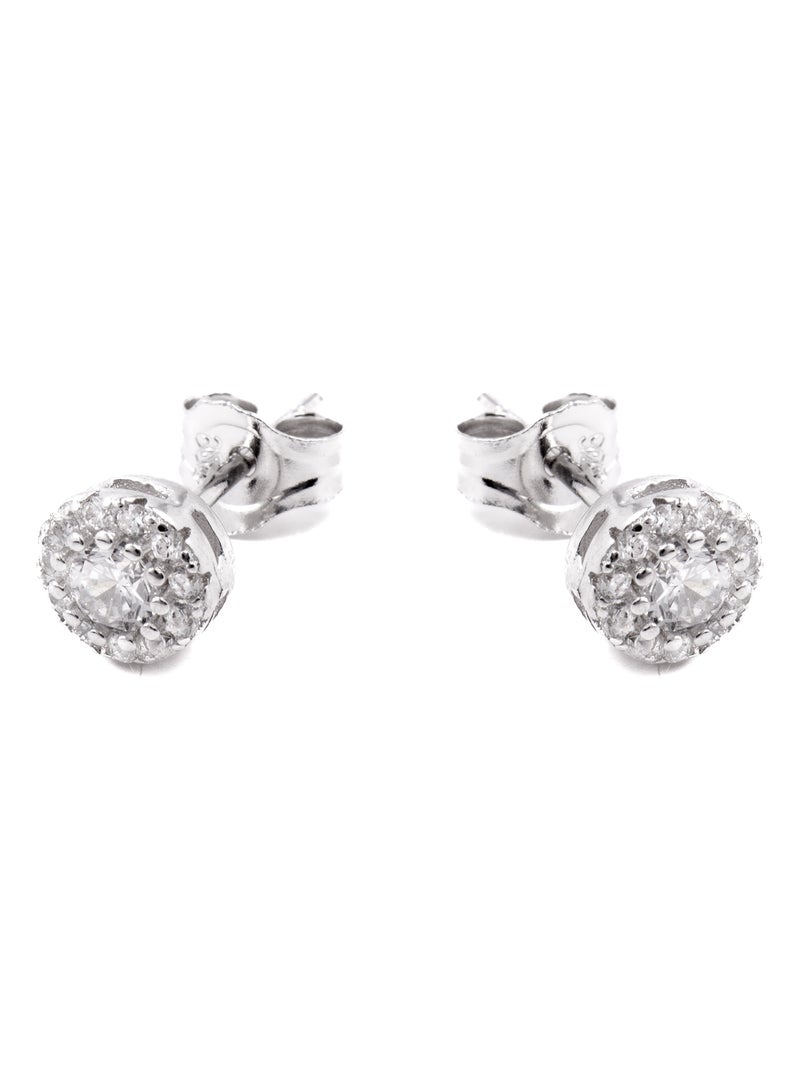 Boucles d'oreilles Luxenter Thib en argent 925 et zirconium brillant plaqué rhodium Blanc - Kiabi