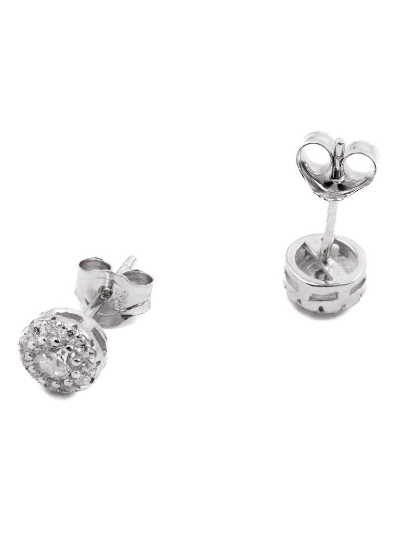 Boucles d'oreilles Luxenter Thib en argent 925 et zirconium brillant plaqué rhodium Blanc - Kiabi