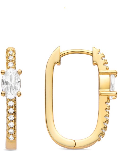 Boucles d'oreilles Luxenter Tiskah avec zircon brillant en or jaune 18K - Kiabi