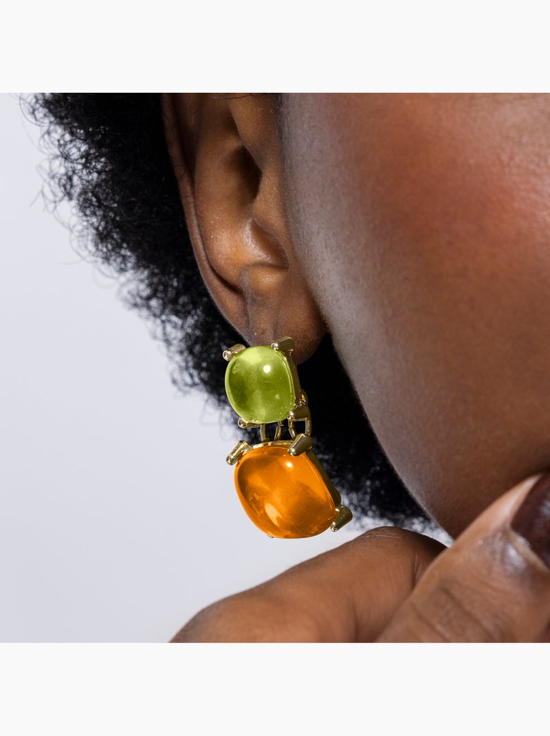 Boucles d'oreilles Luxenter Tosab et plaqué or 18k Multicolore - Kiabi