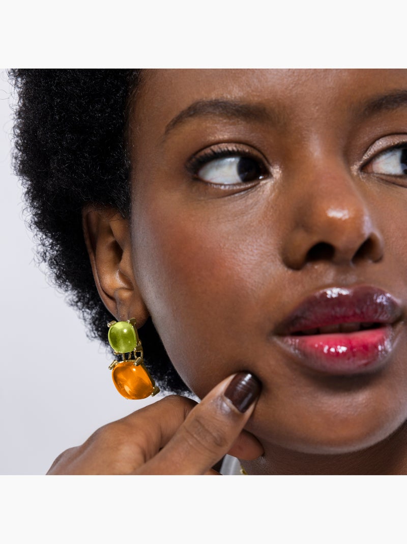 Boucles d'oreilles Luxenter Tosab et plaqué or 18k Multicolore - Kiabi