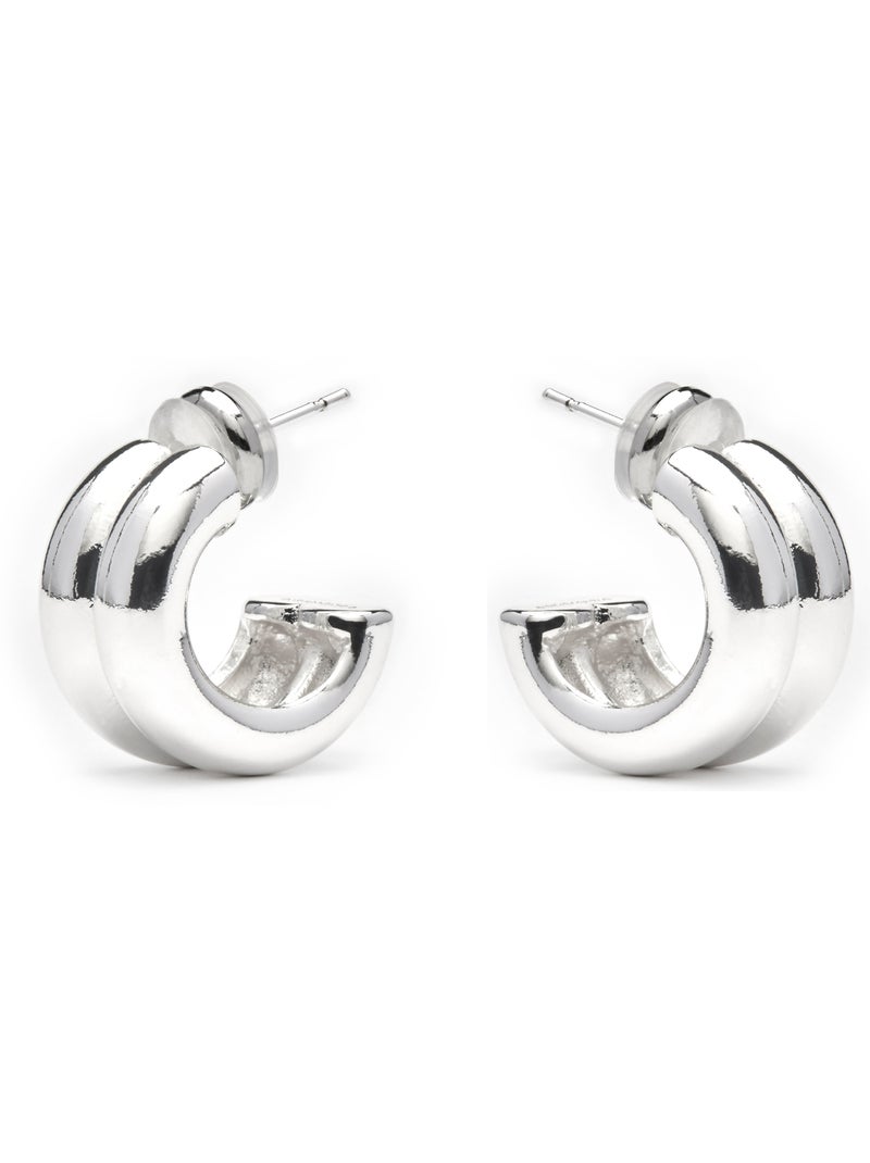 Boucles d'oreilles Luxenter Tudfu finition argentée Gris - Kiabi