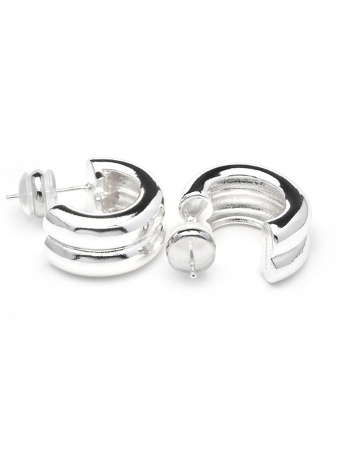 Boucles d'oreilles Luxenter Tudfu finition argentée - Kiabi