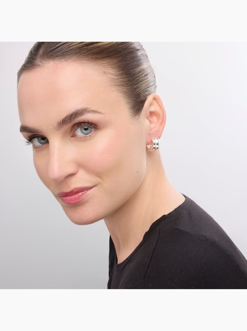 Boucles d'oreilles Luxenter Tudfu finition argentée Gris - Kiabi