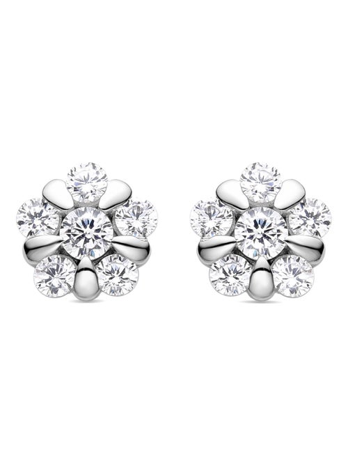 Boucles d'oreilles Luxenter Uhkar en argent 925 et zircons brillants plaqués rhodium - Kiabi