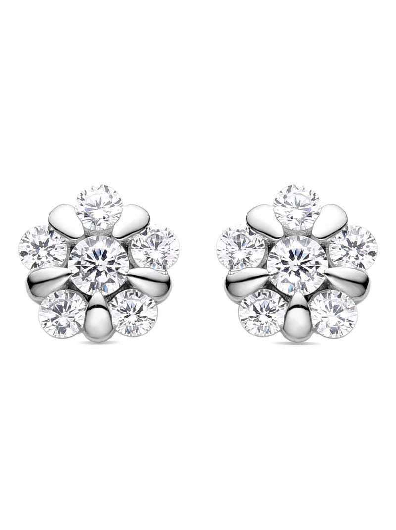 Boucles d'oreilles Luxenter Uhkar en argent 925 et zircons brillants plaqués rhodium Argent - Kiabi