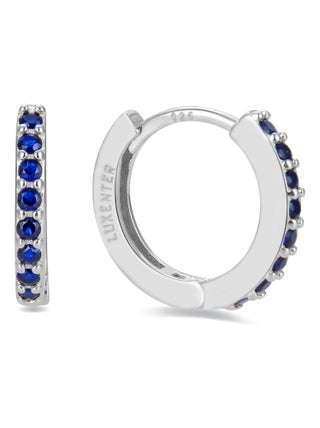 Boucles d'oreilles Luxenter valarys en argent 925 et zircon saphir plaqué rhodium