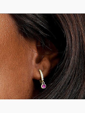 Boucles d'oreilles Luxenter Warlah finition or jaune 18 Kts