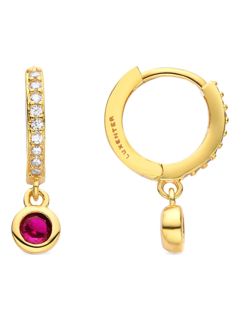 Boucles d'oreilles Luxenter Warlah finition or jaune 18 Kts Rouge - Kiabi