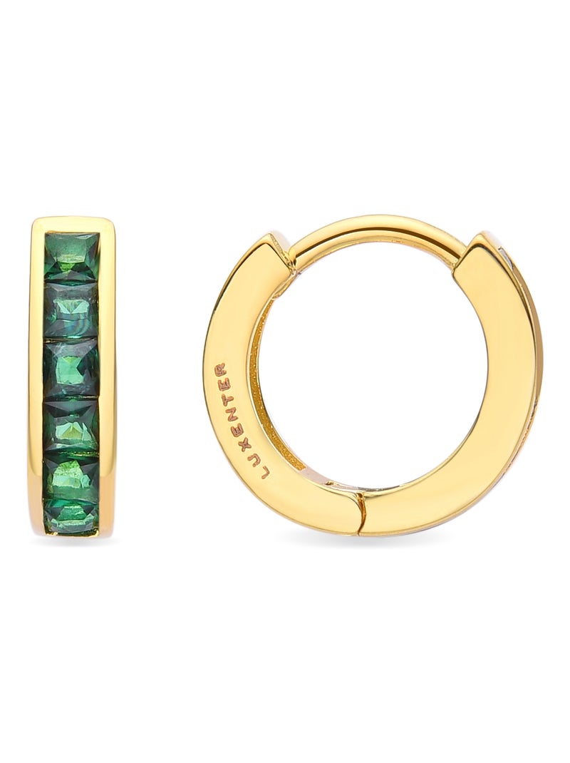 Boucles d'oreilles Luxenter Wudya en or jaune 18 carats Vert - Kiabi