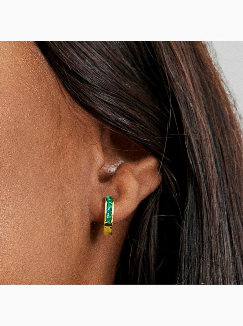 Boucles d'oreilles Luxenter Wudya et plaqué or 18k Vert - Kiabi