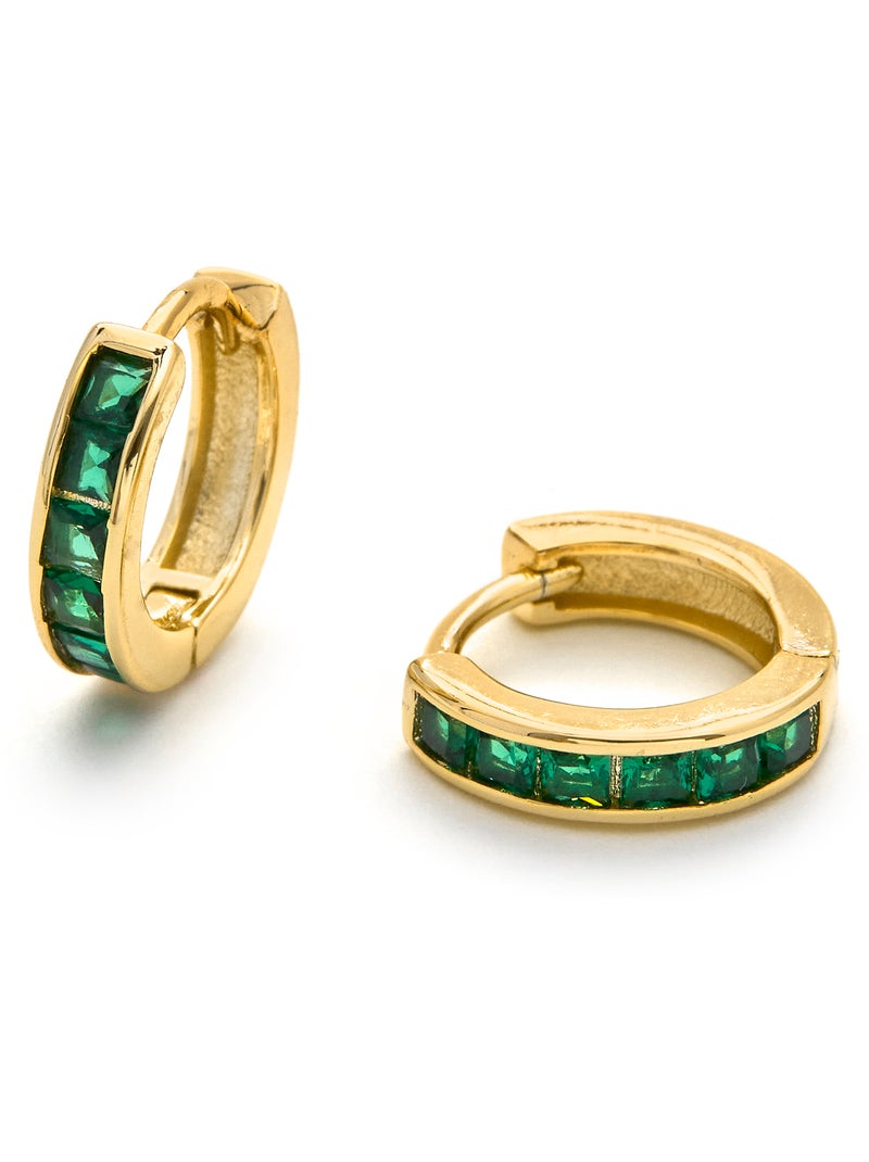 Boucles d'oreilles Luxenter Wudya et plaqué or 18k Vert - Kiabi