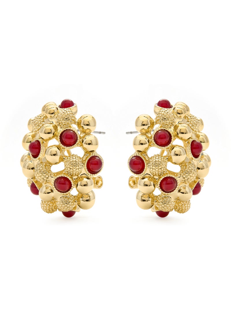 Boucles d'oreilles Luxenter Xiglor et plaqué or 18k Rouge - Kiabi