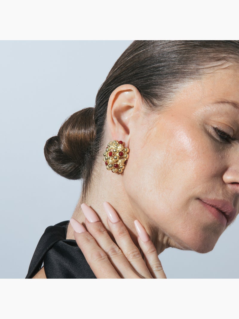 Boucles d'oreilles Luxenter Xiglor et plaqué or 18k Rouge - Kiabi