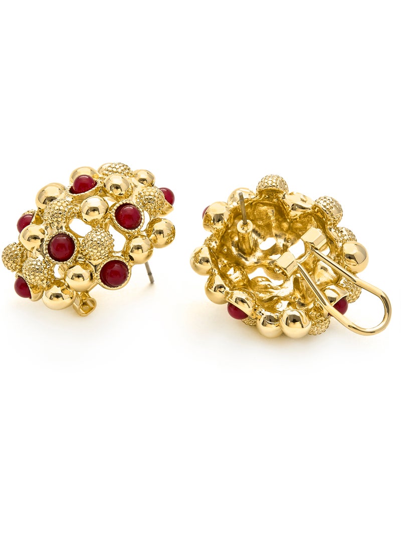 Boucles d'oreilles Luxenter Xiglor et plaqué or 18k Rouge - Kiabi