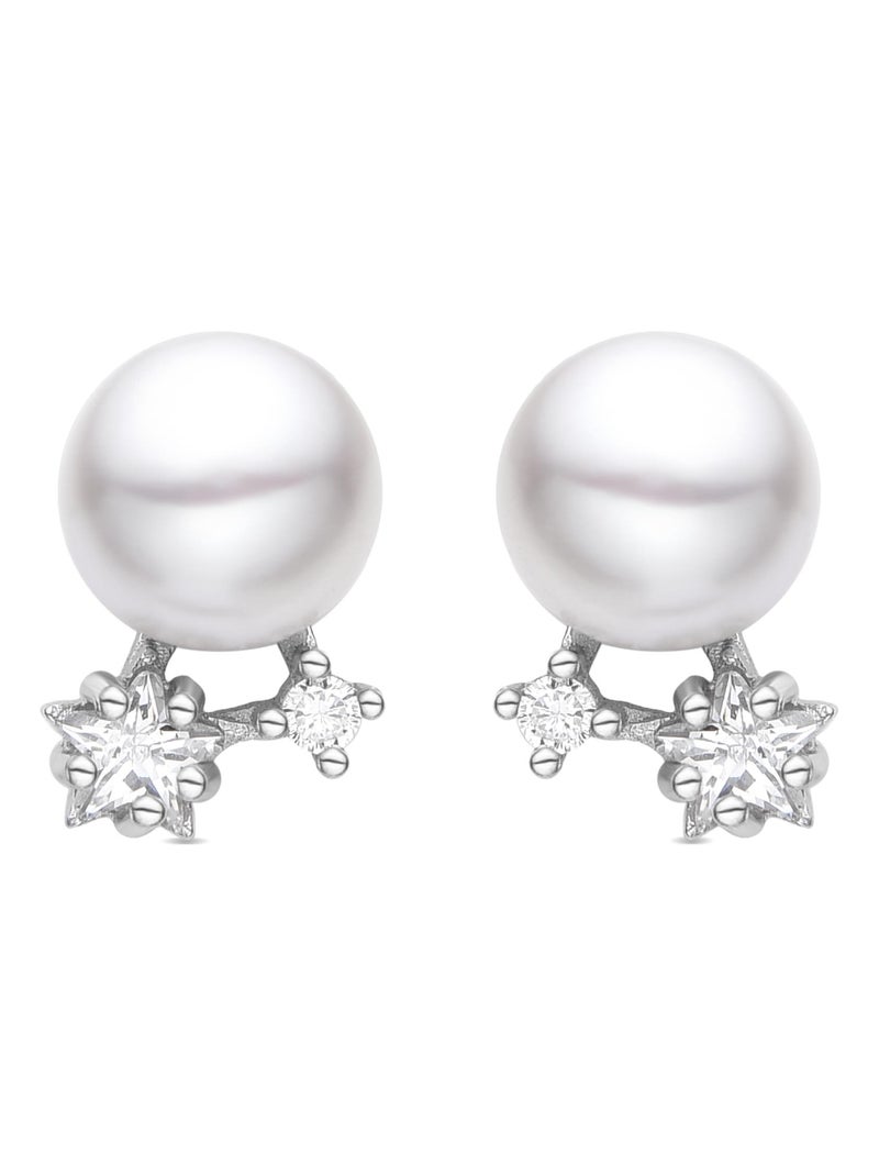 Boucles d'oreilles Luxenter Yalta en argent 925 et perle blanche rhodiée Argent - Kiabi