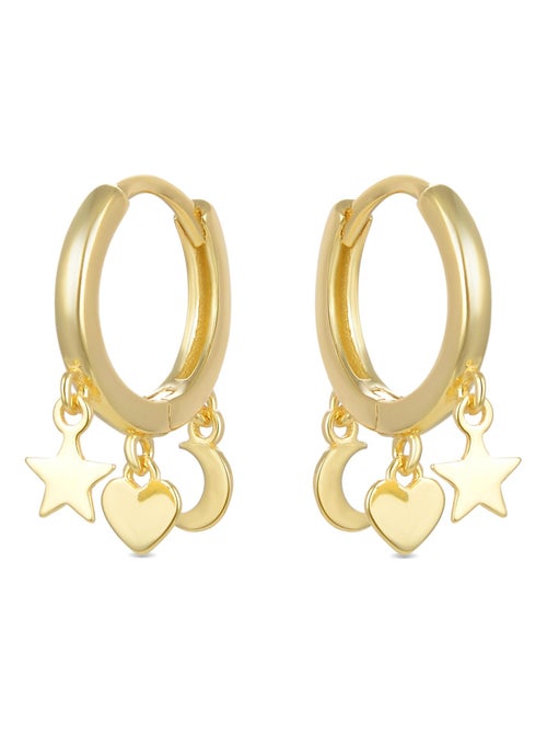 Boucles d'oreilles Luxenter Zaccus en argent sterling 925 et plaqué or jaune 18 carats - Kiabi
