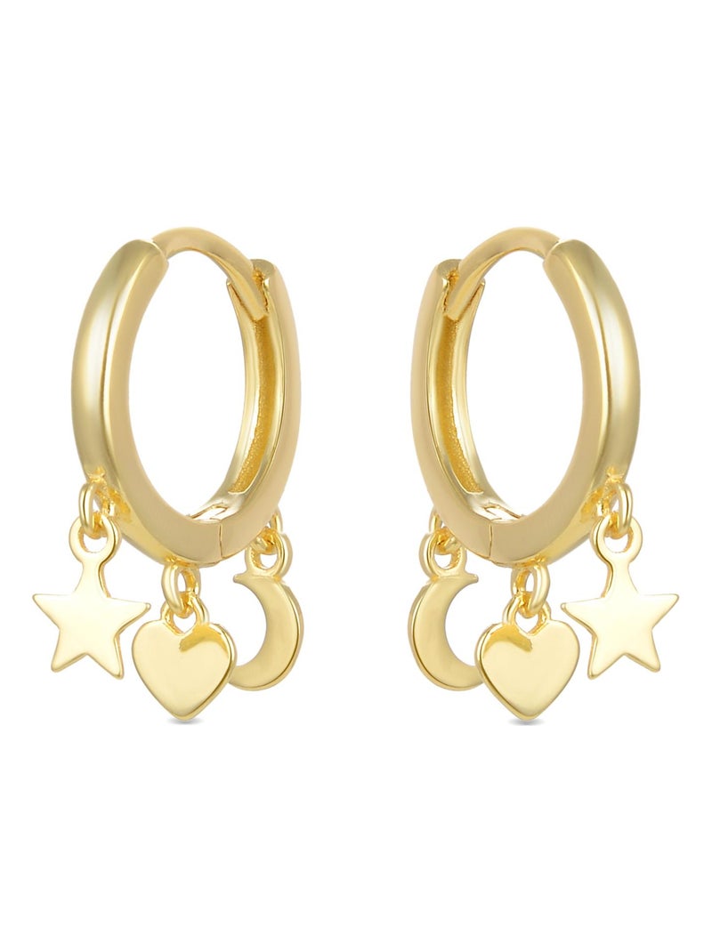 Boucles d'oreilles Luxenter Zaccus en argent sterling 925 et plaqué or jaune 18 carats Doré/or - Kiabi
