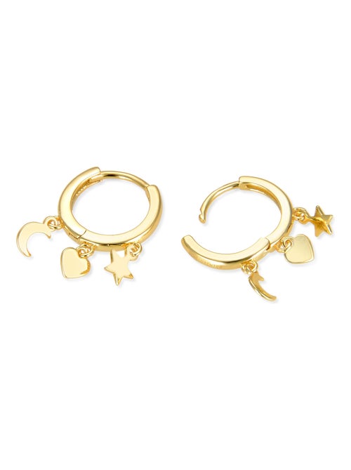 Boucles d'oreilles Luxenter Zaccus en argent sterling 925 et plaqué or jaune 18 carats - Kiabi