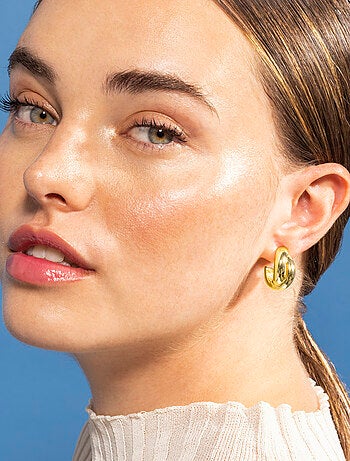 Boucles d'oreilles Luxenter Zunduri plaqué or jaune 18 carats