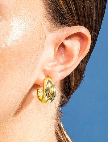 Boucles d'oreilles Luxenter Zunduri plaqué or jaune 18 carats