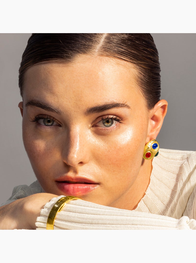 Boucles d'oreilles Luxenter Zupox et plaqué or 18k Multicolore - Kiabi