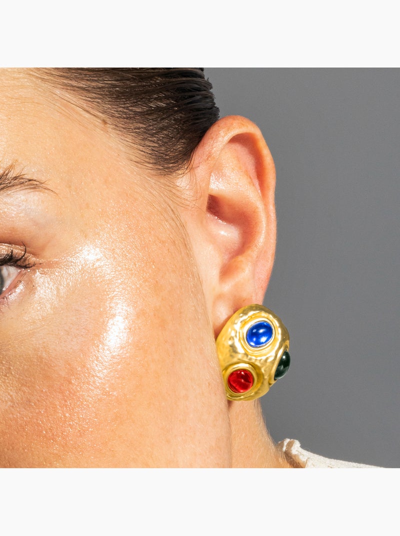 Boucles d'oreilles Luxenter Zupox et plaqué or 18k Multicolore - Kiabi