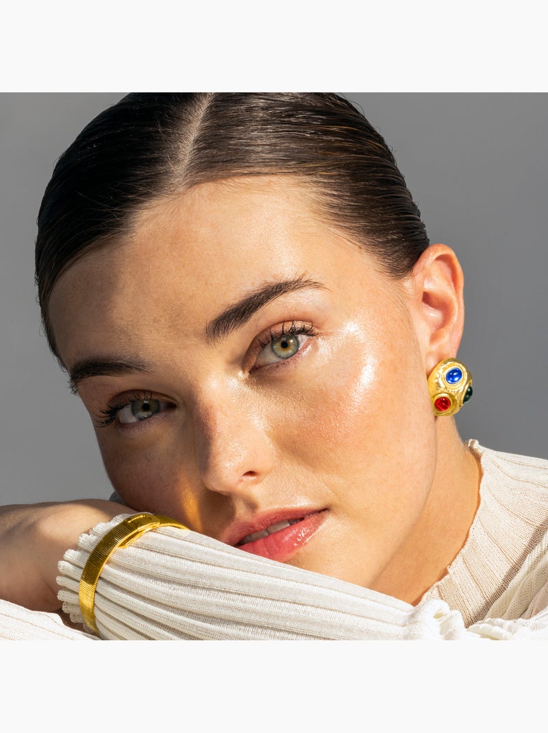 Boucles d'oreilles Luxenter Zupox et plaqué or 18k Multicolore - Kiabi